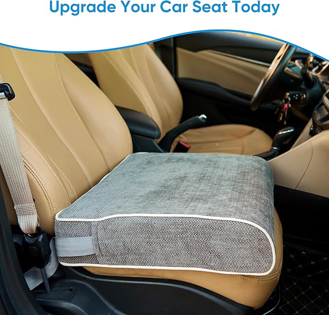 4 Inch Thick XL Memory Foam Seat Cushion - Extra Large Office Chair Cushion for Tailbone Pain Relief, Furniture-Grade High Density Foam, Non-Slip Washable Cover for Desk, Car & Wheelchair
