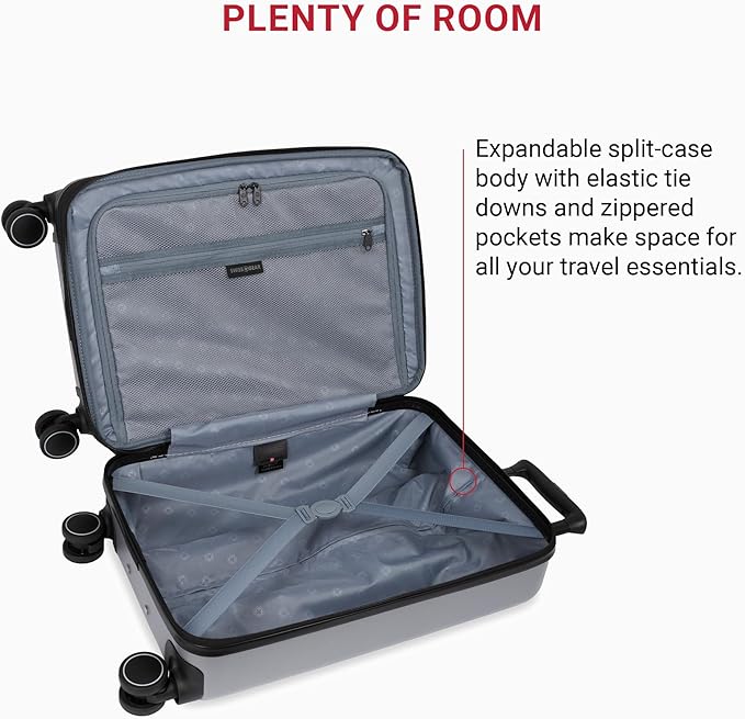 SwissGear 8020 Eclipse Collection Hardside Expandable Luggage – Ultimate Grey