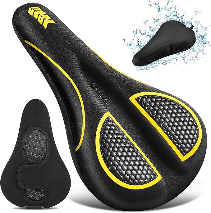 Bike Seat Cushion Gel Padded Bike Seat Cover Extra Soft Comfy for Men Women Comfort,with Peloton Stationary, Exercise, Mountain Bikes, Road & Electric