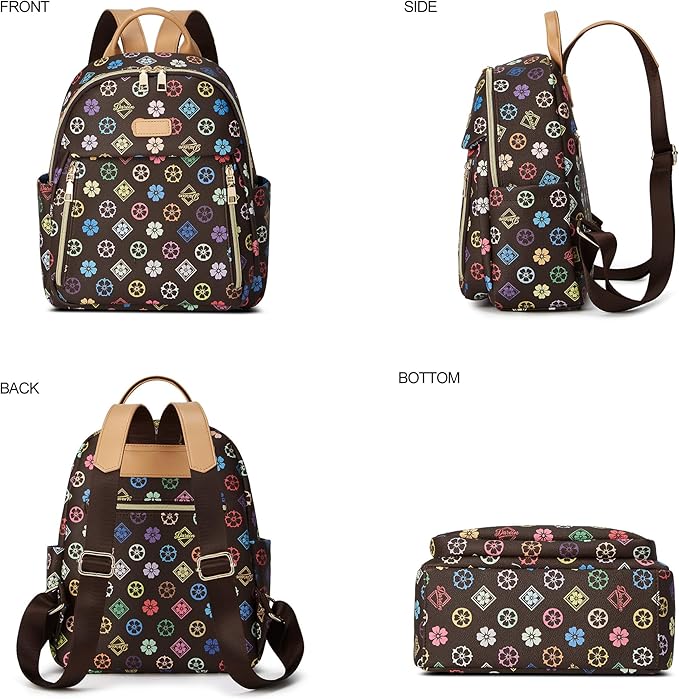 Makes Mini Backpack for Women, Stylish Daypack Purse Handbag Small Casual Daily Travel Bag, Lady Girls Gifts for Work School, 2pcs Sets