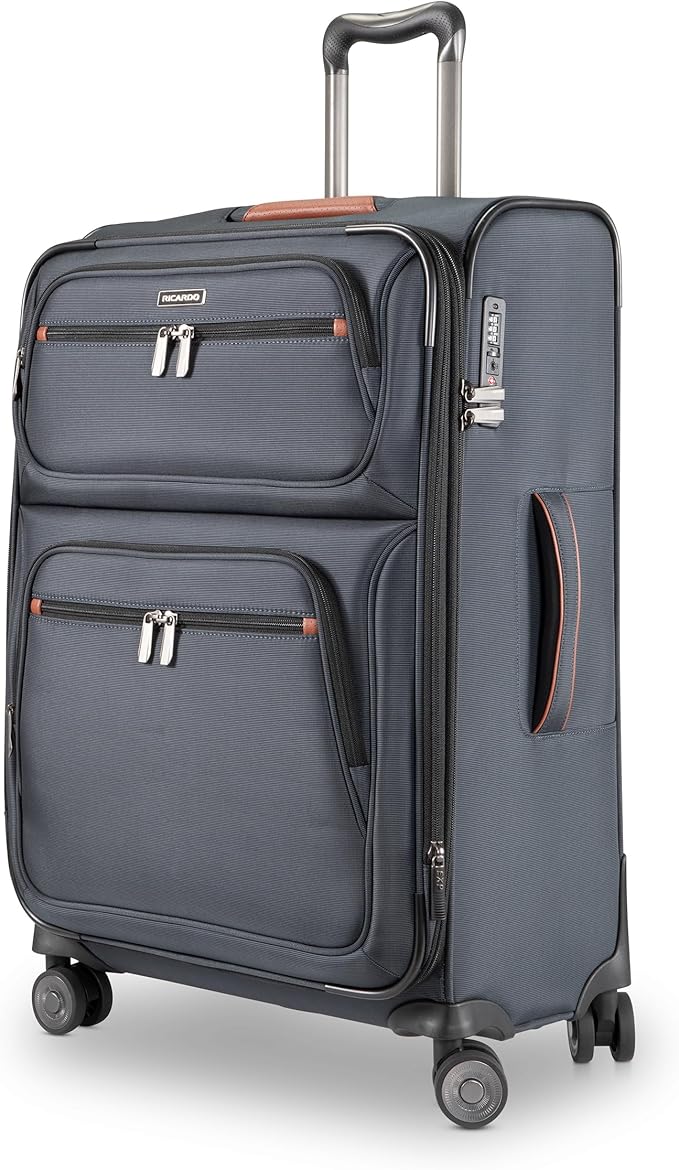 Ricardo Beverly Hills Montecito 3.0 Softside Luggage Collection – Expandable Suitcases with Wheels and TSA Lock, 25" Medium Check-in, Graphite