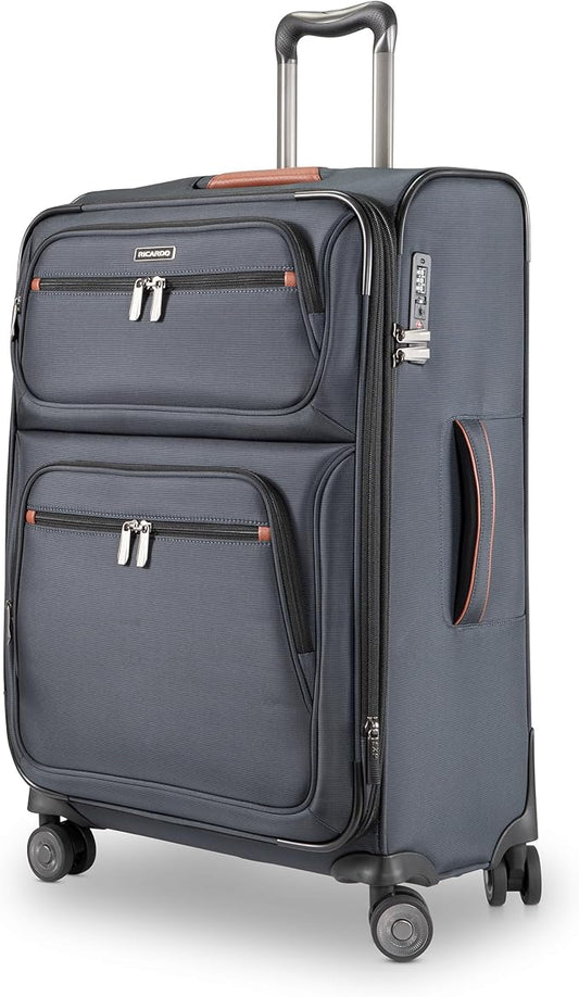 Ricardo Beverly Hills Montecito 3.0 Softside Luggage Collection – Expandable Suitcases with Wheels and TSA Lock, 25" Medium Check-in, Graphite