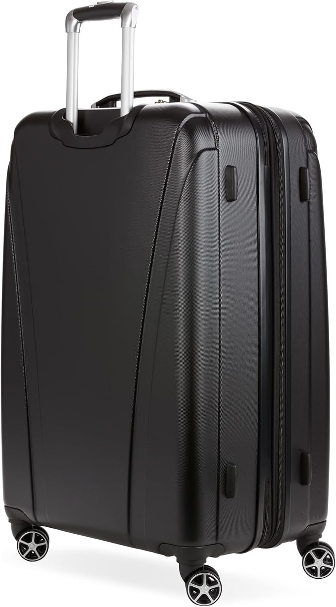 SwissGear 7585 Hardside Expandable Luggage with Spinner Wheels, Black, 3-Piece Set (19/23/27)