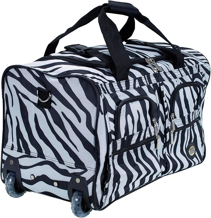 Rockland Rolling Duffel Bag, Black, 22"
