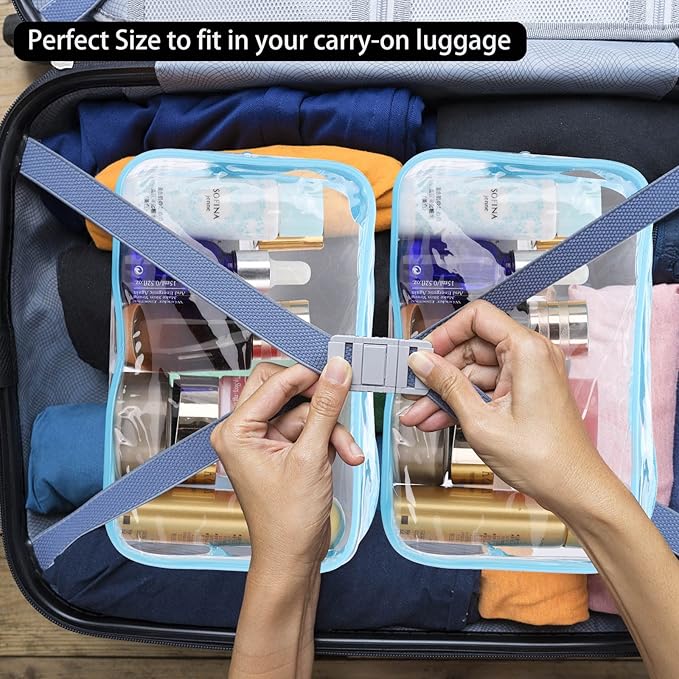 Tbestmax 10 Pcs Clear Cosmetic Bags Small Makeup Bags Portable Waterproof Travel Toiletry Bags Colorful Organizer, 7.5"x 4.8"x 2.3"