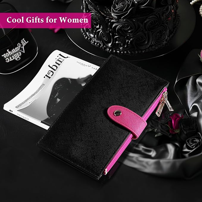 Travelambo RFID Wallet Women Bifold Multi Card Wallet Case with Zipper Pocke Credit Card Holder for Women