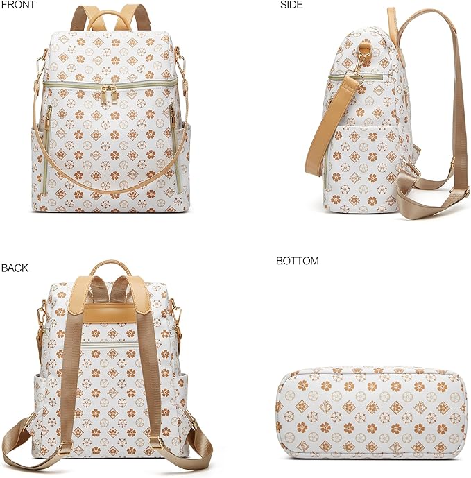 Makes Backpack Purse for Women PU Leather Travel Satchel Handbag Convertible Design Bag with Purse