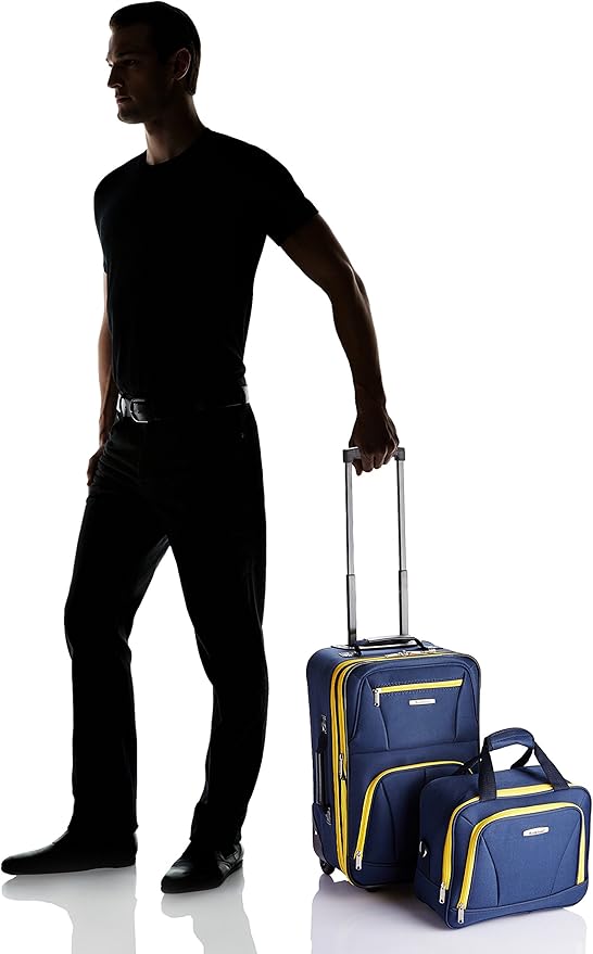Rockland Fashion Softside Upright Luggage Set, Navy, 2-Piece (14/19)