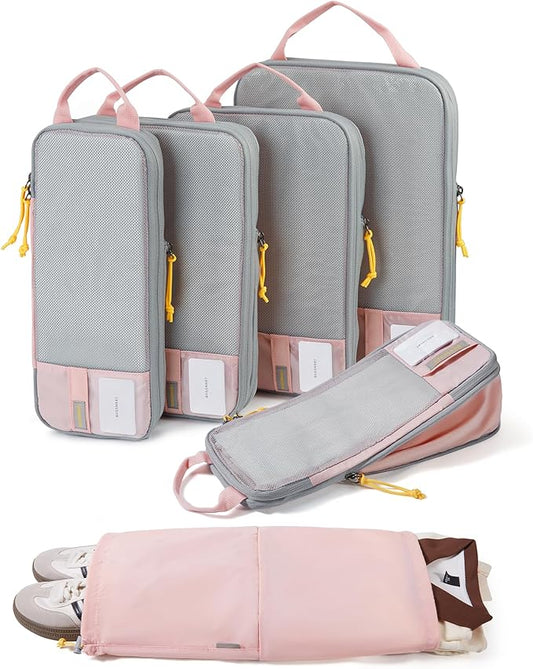 BAGSMART 6 Set /4 Set/2 Set Compression Packing Cubes for Travel, Lightweight Luggage Organizer Bags, Durable Space Saver Bags Travel Essentials