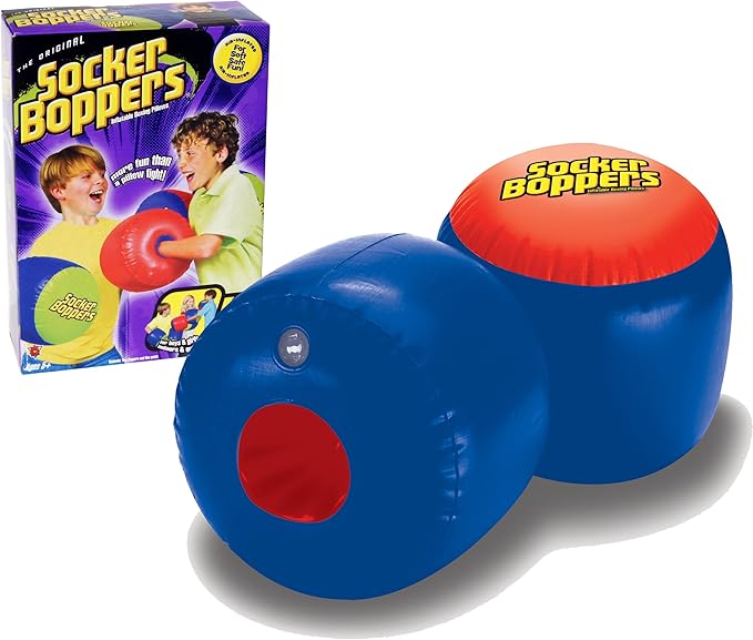 Socker Boppers Inflatable Boxing Pillows - Pair Boppers – colors will vary, Box and Bop, Durable Vinyl, Active Outlet That Aids in Agility, Balance and Coordination, Safe Fun Indoor or Out,(Pack of 2)