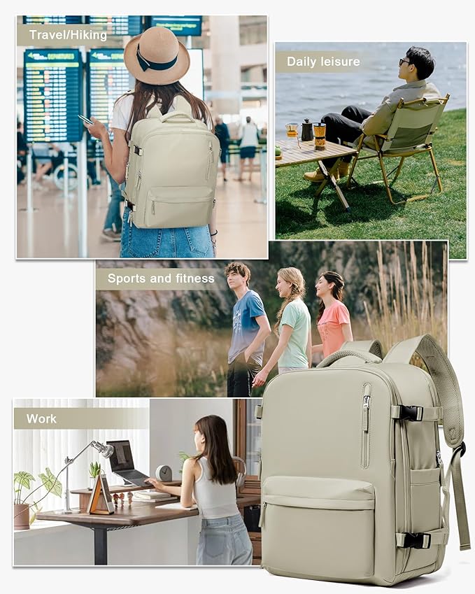 WONHOX Large Travel Backpack Carry on Flight Approved Laptop Work Business Backpack for Women Men Mochila de Viaje
