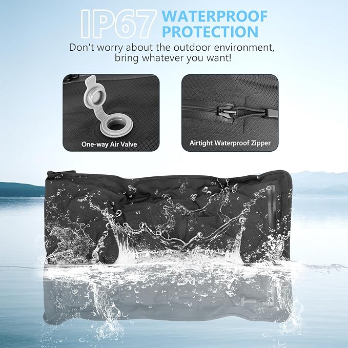 2PC Professional Vacuum Bags for Travel, Dobaly IP67 Reusable Vacuum Compression Bags for Suitcases and Backpack Space Saver Vacuum Bags Lightweight&Durable(2 Large No Pump)