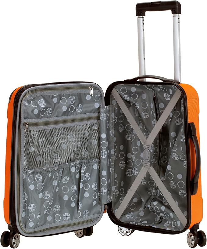 Rockland London Hardside Spinner Wheel Luggage, Orange, 3-Piece Set (20/24/28)