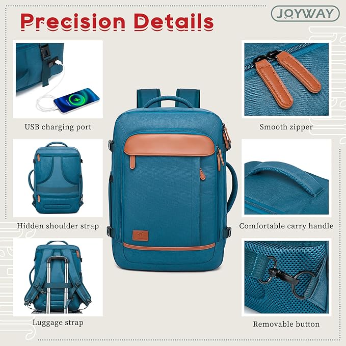 Joyway Expandable Luggage Sets 5 Piece, Lightweight Hard Shell Travel Suitcase Set with Spinner Wheels and TSA Lock (5 piece set，Blue)