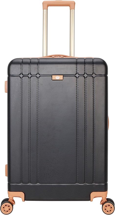 Dockers Hooper Hardside Expandable 8-Wheel Spinner Travel Checked Luggage, 3-Piece Set, Black