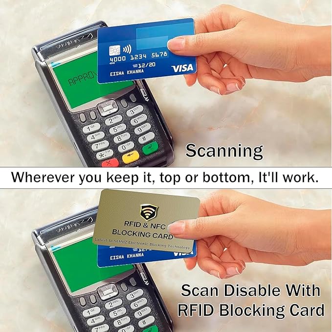 SaiTech IT 20 Pack RFID Blocking Card, One Card Protects Entire Wallet Purse For Men & Women, Contactless Bank Debit Credit Card Protector ID ATM Guard Card – Golden