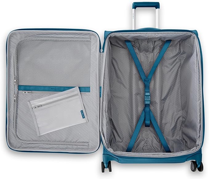 Samsonite UpLIFT Lightweight Medium Checked Softside Luggage with Spinner Wheels - Expandable - Airline-Approved, Polyester Soft Suitcase for Ultra Light Travel - Cerulean Blue