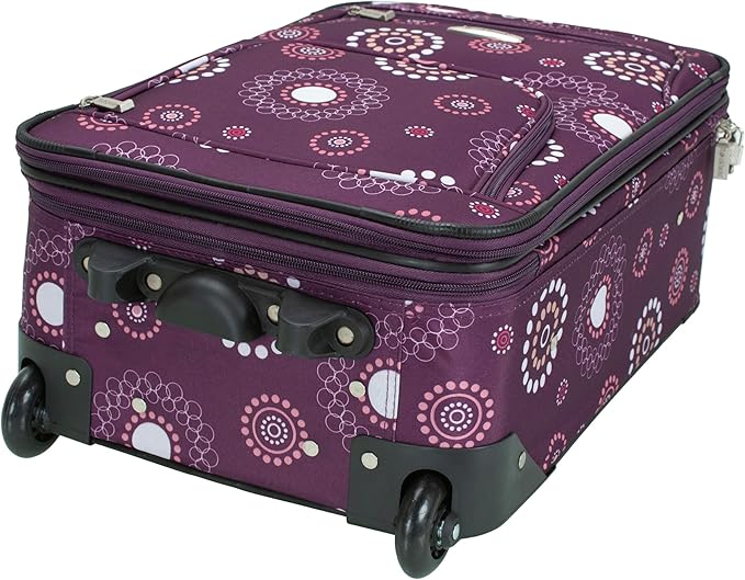 Rockland Fashion Softside Upright Luggage Set, Expandable, Purple Pearl, 2-Piece (14/19)