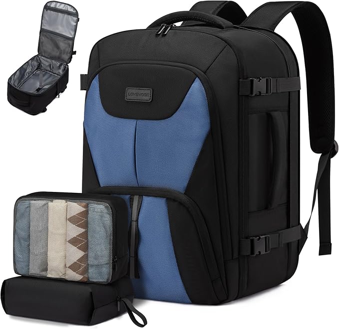 LOVEVOOK Travel Backpack,Expandable 50L Extra Large Travel Backpack for Men & Women,Carry on Backpack for Airplanes with 2 Packing Cubes, TSA Personal Item Travel Bag fits 18 inch Laptop