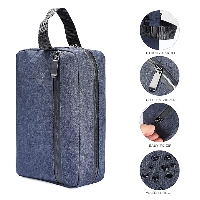 Etercycle Toiletry Bag for Men, Portable Travel Toiletry Organizer Bag,Shaving Bag for Toiletries Accessories (Deep blue)