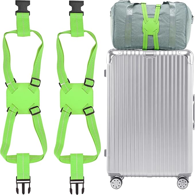 Travelkin Luggage Straps Bag Bungees for Suitcases Add a Bag, Travel Bag Bungee Belt for Luggage Carry On Bag