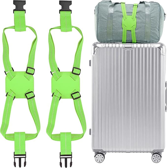 Travelkin Luggage Straps Bag Bungees for Suitcases Add a Bag, Travel Bag Bungee Belt for Luggage Carry On Bag