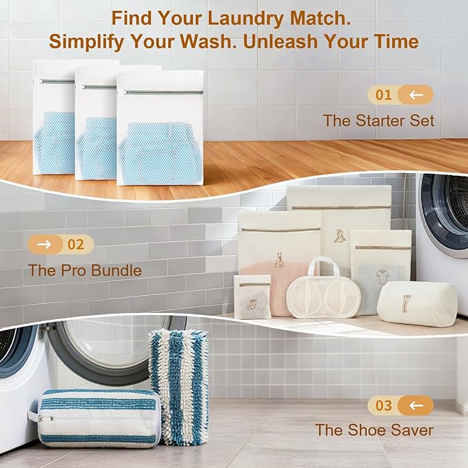 3Pcs Durable Mesh Laundry Bags, Premium Lingerie Bags for Washing Delicates, Underwear, Bra, Shoe, Sock, Laundry Bag Mesh Wash Bags Used in College Dorm, Laundry Room (12 * 16 Inches)