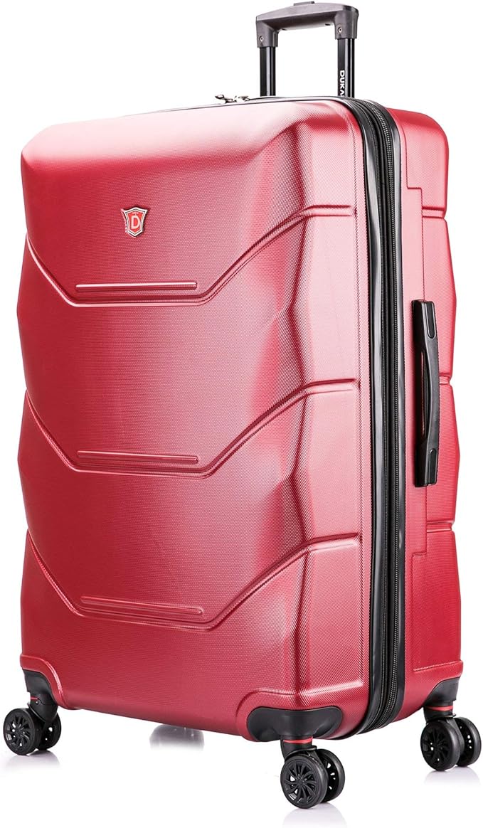 DUKAP ZONIX Luggage with Spinner Wheels | Durable Lightweight Hardside Suitcase Spacious Travel Bag with Handle and Trolley | 30 Inch Large Checked Luggage | Wine