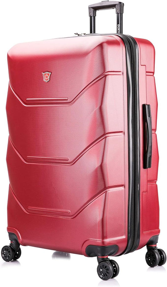 DUKAP ZONIX Luggage with Spinner Wheels | Durable Lightweight Hardside Suitcase Spacious Travel Bag with Handle and Trolley | 30 Inch Large Checked Luggage | Wine