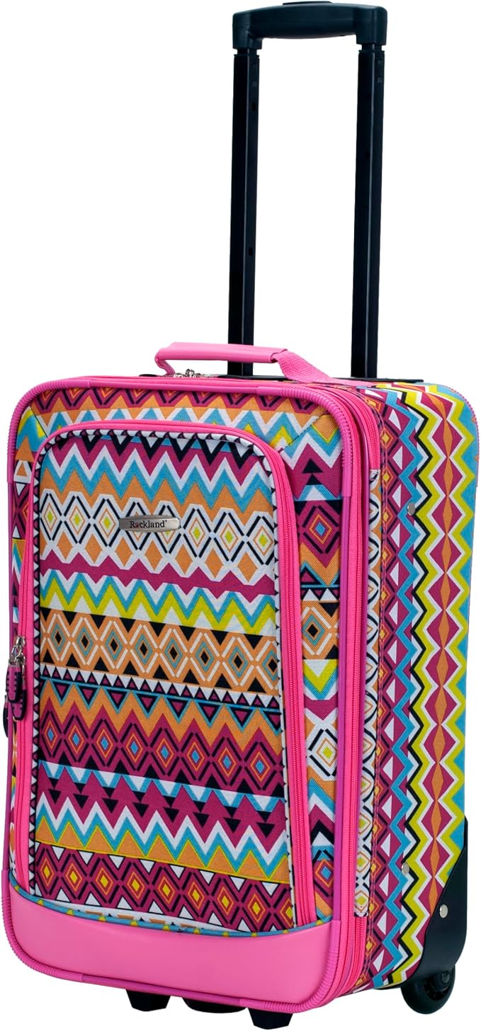 Rockland Fashion Softside Upright Luggage Set, Tribal, 2-Piece (14/19)