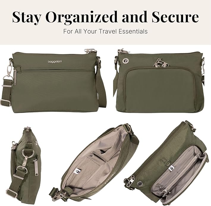 Baggallini womens Securtex Anti-theft Memento Crossbody Bag