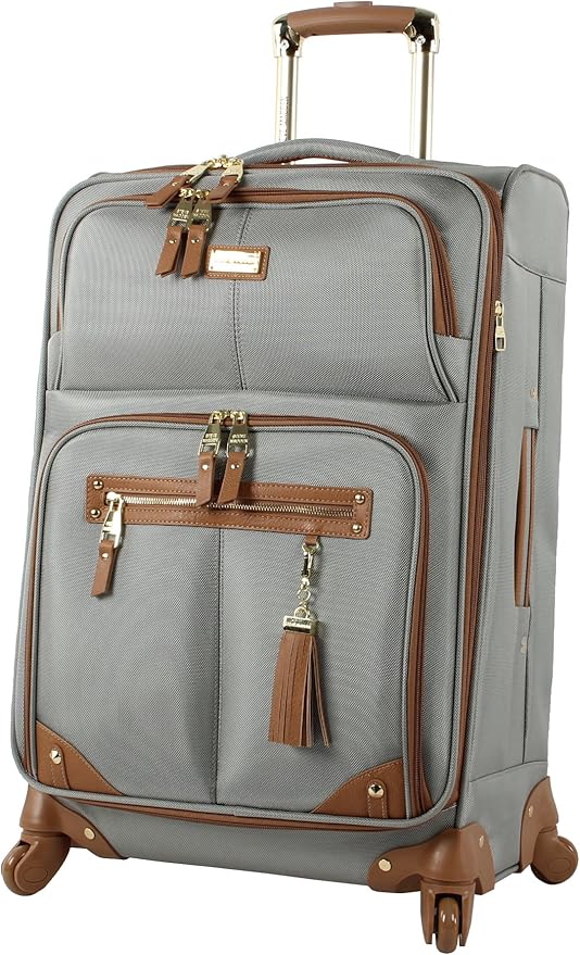 Steve Madden Designer Luggage Collection - 3 Piece Softside Expandable Lightweight Spinner Suitcase Set - Travel Set Includes an Under Seat Bag, 20-Inch Carry on and 28-Inch Checked Suitcase, Harlo