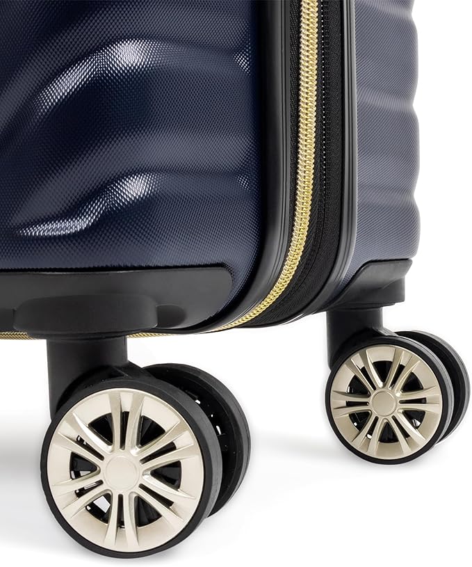 Kenneth Cole REACTION Madison Square Lightweight Hardside Chevron Expandable Spinner Luggage, Navy, 2-Piece Set (20" & 28")