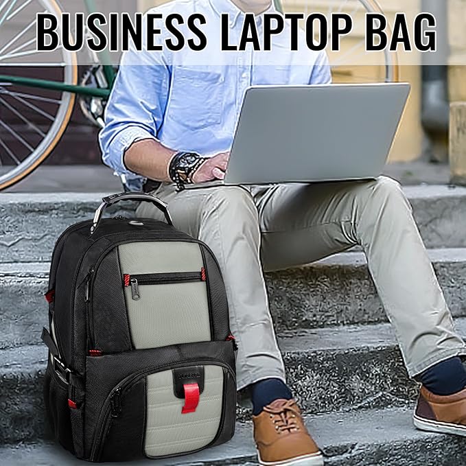 YOREPEK Large Backpack for Men, Extra Large Laptop Backpacks for Men Women, Water Resistant Travel Backpack Airline Approved Business Work Bag Fits 18.4 Inch Computer, Black