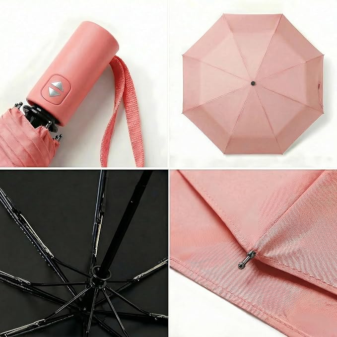 BAODINI Small UV Protection Travel Umbrella Compact for Rain and Sun UPF 50+ Windproof Portable 42 inch Umbrella for Women and Men