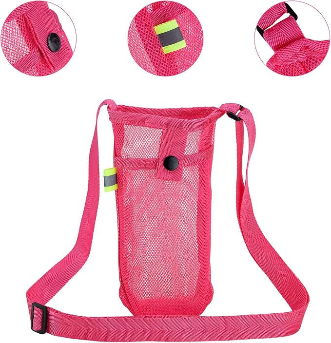 Tainehs Water Bottle Holder Carrier with Adjustable Shoulder Strap - Beach & Sports Bottle Bag for Hiking, Gym, Camping, Walking, Travel
