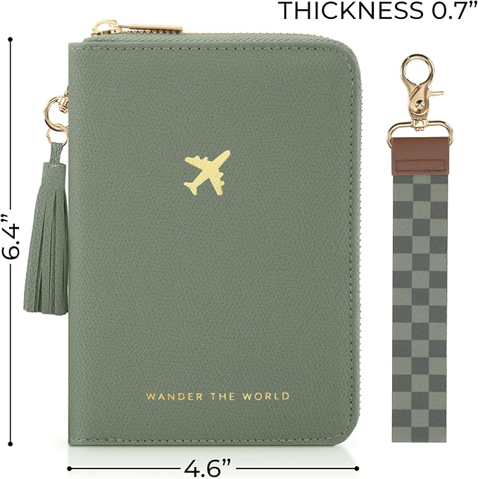 Beautiful Passport Holder for Travel with Wristlet Strap - All-in-One Wallet for Women with Card Slots and Tassel Keychain - Perfect Case to Keep Your Travel Documents Organized & Safe