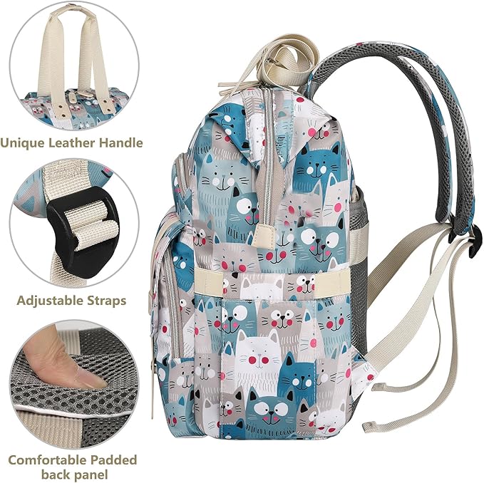 FALANKO Laptop Backpack for Women,Teacher Doctor Nurse Work Purse Bag for 15.6 Inch Laptop,Cute Cartoon Pattern backpack With RFID Anti Theft Pocket, Large Travel Bookbag for Women