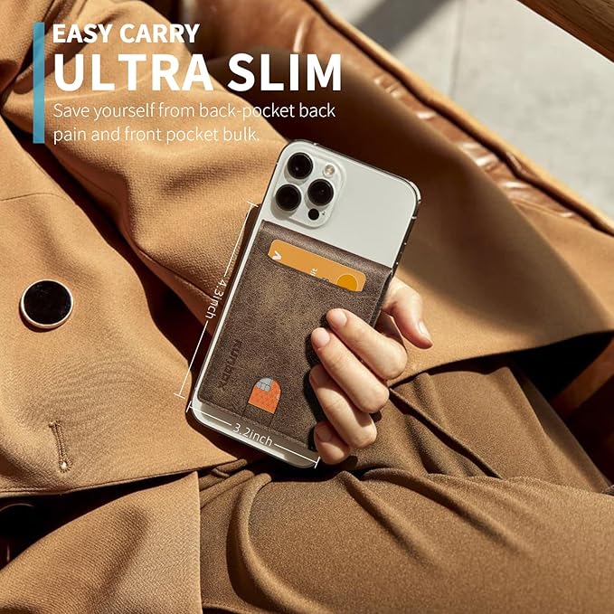 RUNBOX Wallet for Men Slim 11 Credit Card Holder Slots Leather RFID Blocking Small Thin Men's Wallet Bifold Minimalist Front Pocket Large Capacity Gift Box