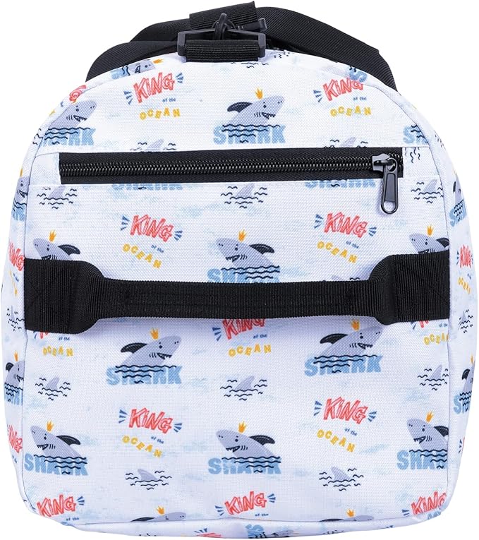 Kids Duffle Bag Overnight Bags for Boys and Girls Weekender Sleepover Carry-On Tote for Traveling Gym Sport Dance (Shark)