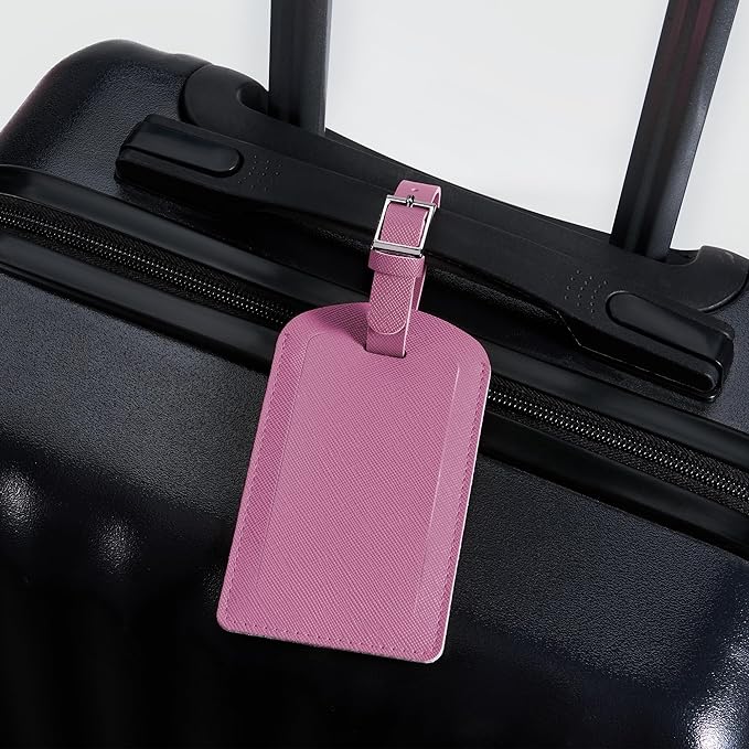 3 Pack Luggage Tags for Suitcases, TSA Approved Bag Tags, Baggage Tags with Privacy Protection, Travel Essentials Luggage Accessories, Purple