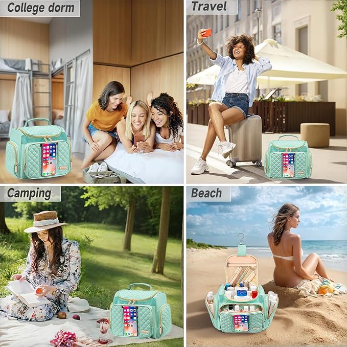 Large Toiletry Bag for Women Men,Bathroom Bag,Water Resistant Shower Bag,Makeup Bag,Portable Shower Caddy for College Dorm,Hanging Travel Toiletry Bag with Transparent Waterproof Phone Pocket