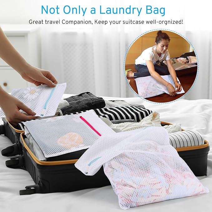 2 Pack XXL Durable Honeycomb Mesh Laundry Bags for Delicates with AUTO-Lock Zipper, Lingerie Bags for Washing Delicates, Laundry Bags Mesh Wash Bags for Bed Sheet,Bed cover,Blanket,Curtain, Sweater