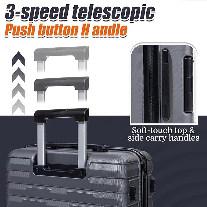 Luggage Sets 5 Piece Suitcases with Wheels, Suitcase Set ABS Hard Case Luggage with Lock Spinner Wheels Durable Travel Luggage