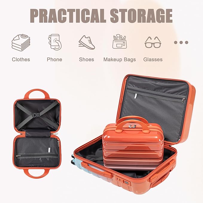 Hardside Luggage, Lightweight Suitcase with Spinner Wheels Transition Red