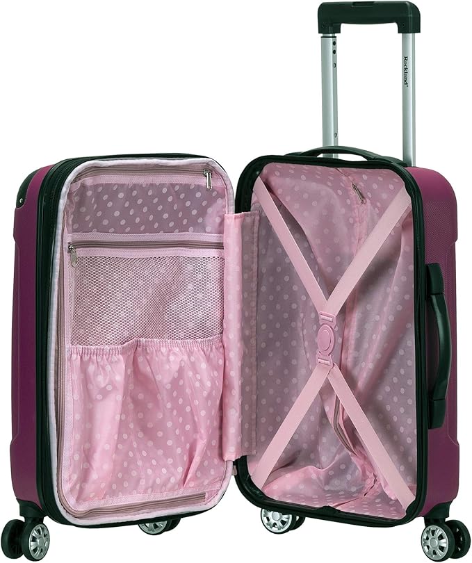 Rockland London Hardside Spinner Wheel Luggage, Magenta, 3-Piece Set (20/24/28)