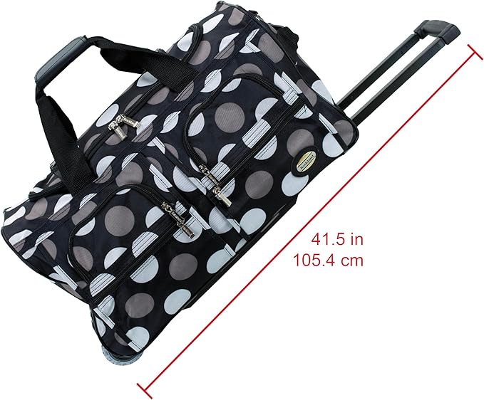 Rockland Rolling Duffel Bag, Black, 22"