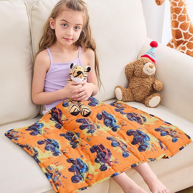 yescool Weighted Lap Blanket 2 Pounds Cooling Weighted Lap Pad, Truck Car Small Weighted Blanket, Weighted Throw Blanket for Travel Indoor Outdoor, 20"x30"