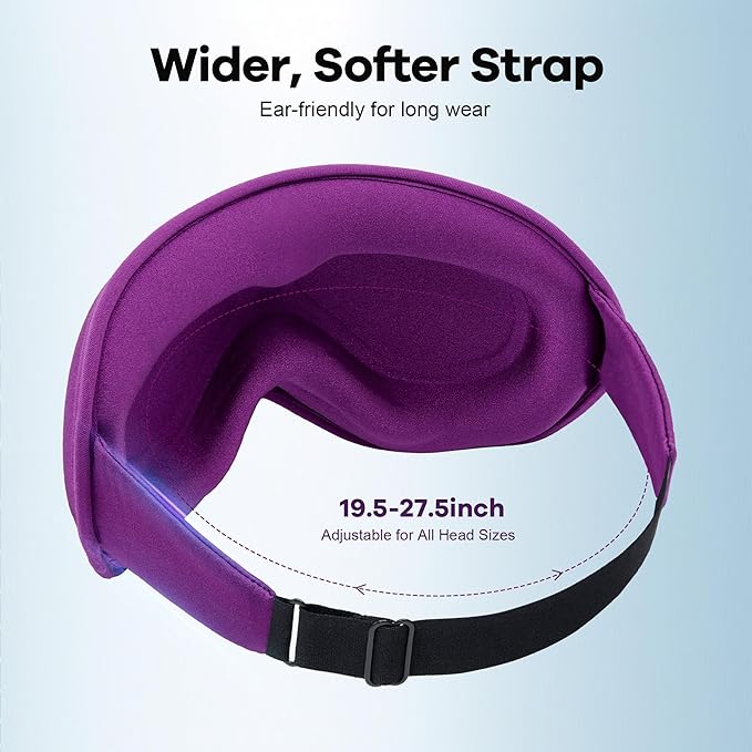 Blackout Eye Mask for Deep Sleep, 3D Weighted Sleep Mask for Women, Zero Pressure, Lash-Friendly, Perfect for Airplane Travel, Meditation, Yoga, Relaxation & Gifting, Purple