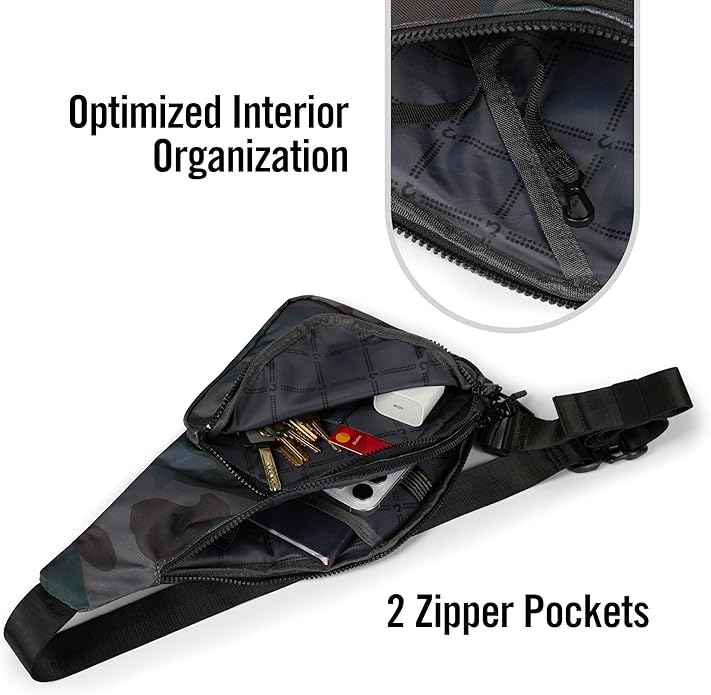 True Religion Cross Body Bag for Woman and Men - Anti Theft Shoulder Sling Bag, Zipper Phone Pocket and Key Leash